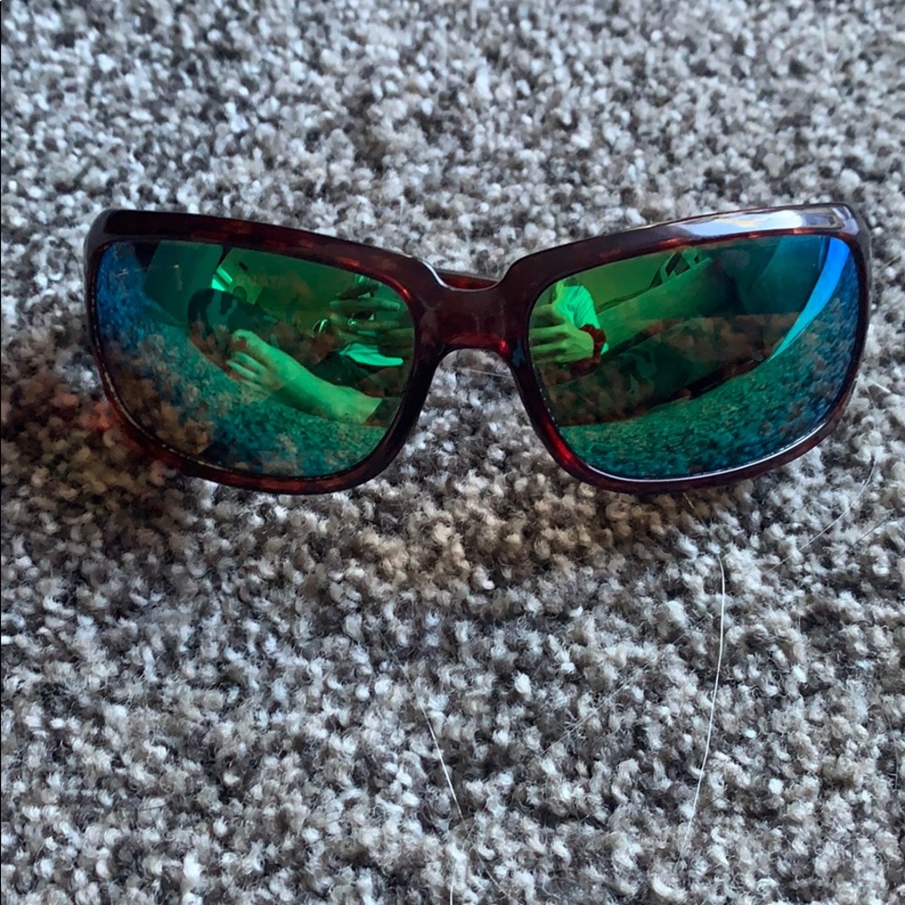 Women's Polarized Sunglasses - Brown Frame with Green Mirrored Lenses